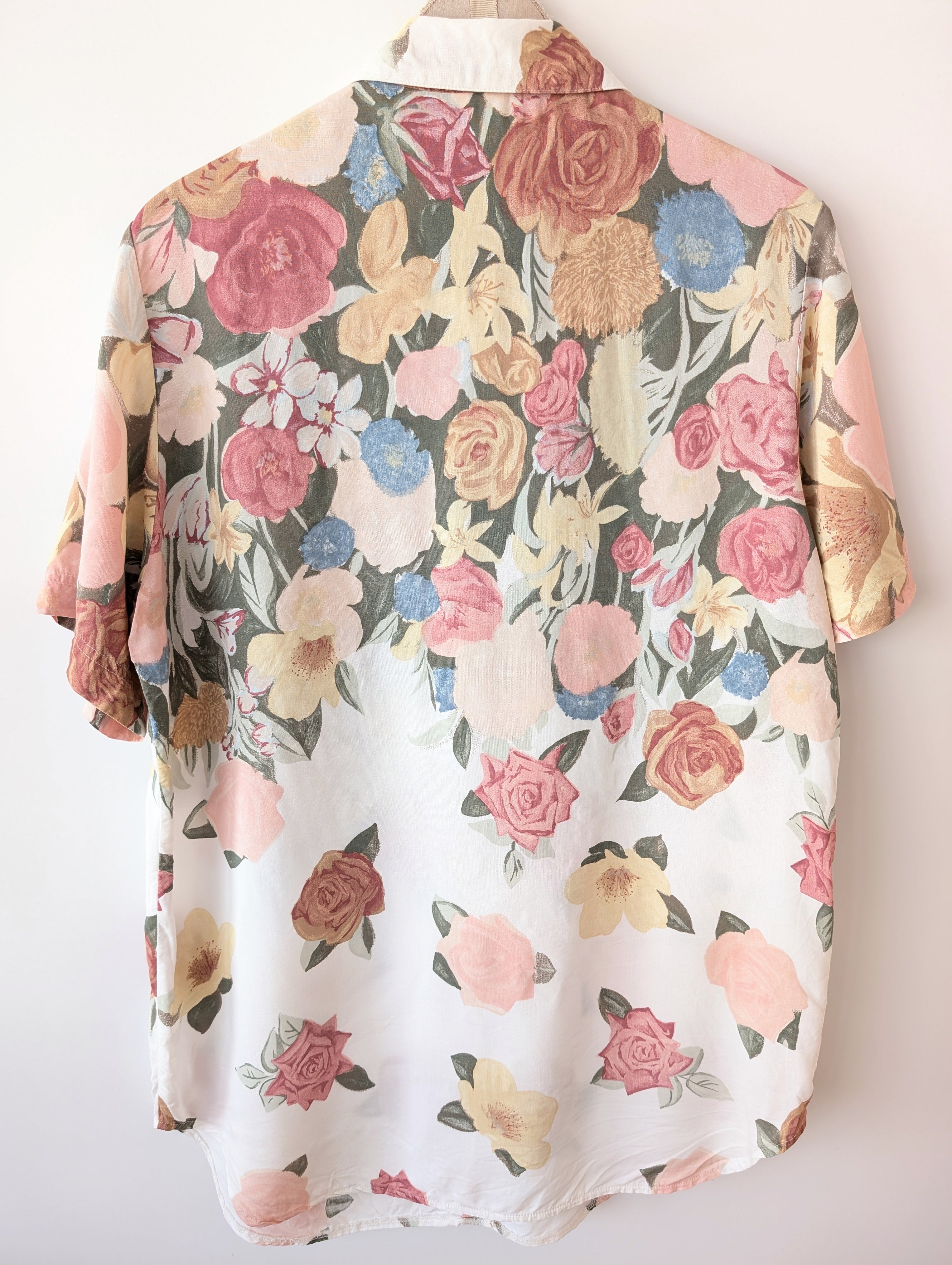 Bluse Pastell Rosen Print Altrosa (L)