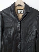 Lade das Bild in den Galerie-Viewer, Leder Blazer Klassiker Schwarz (S-M)
