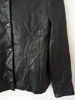 Lade das Bild in den Galerie-Viewer, Leder Blazer Klassiker Schwarz (S-M)
