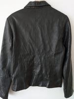 Lade das Bild in den Galerie-Viewer, Leder Blazer Klassiker Schwarz (S-M)

