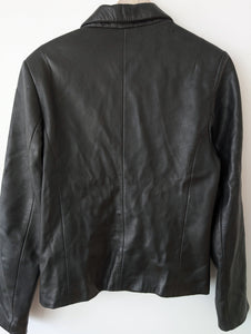 Leder Blazer Klassiker Schwarz (S-M)