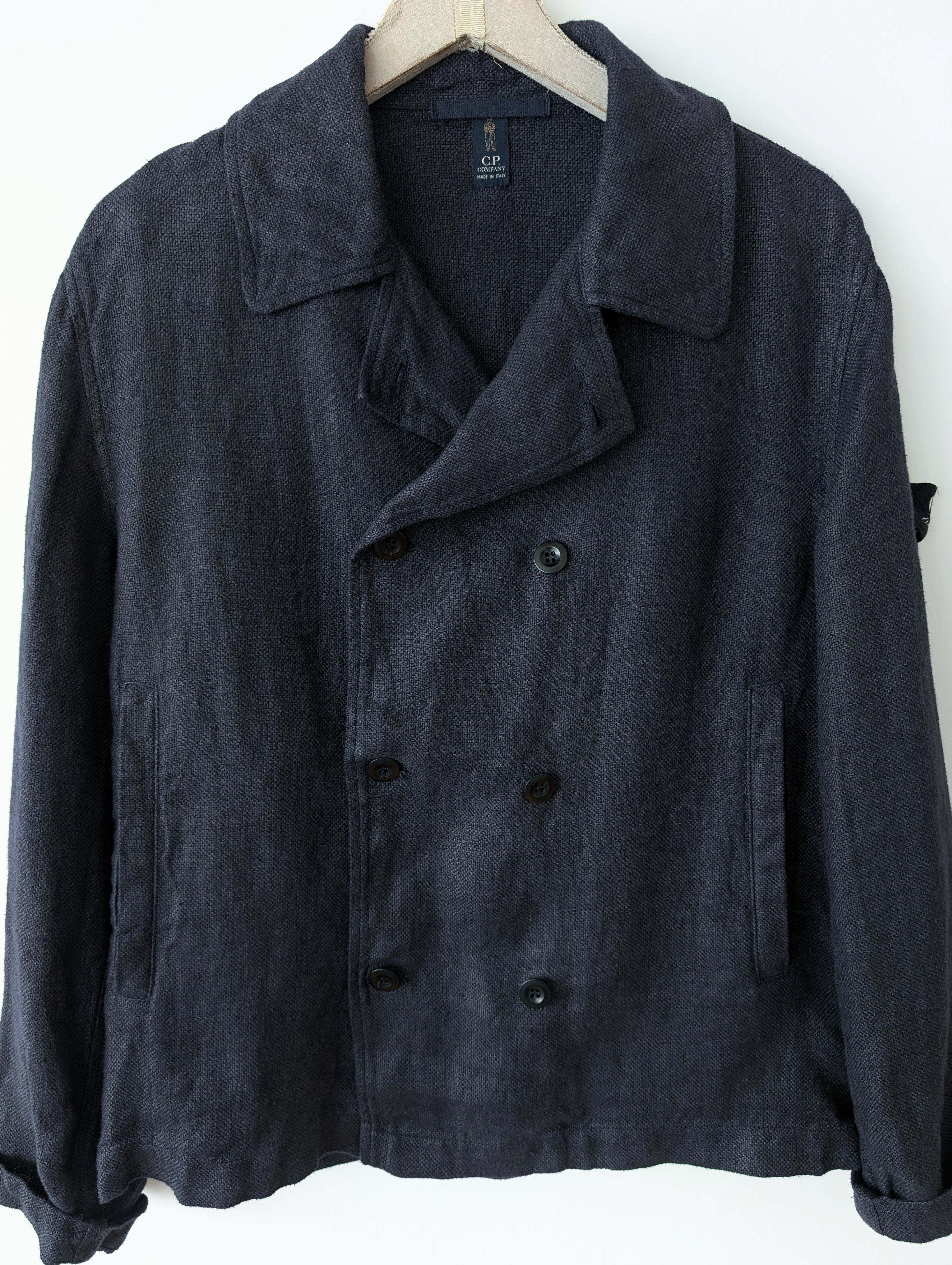*C.P. Company* Leinen Jacke Marine Zweireiher (M-L)