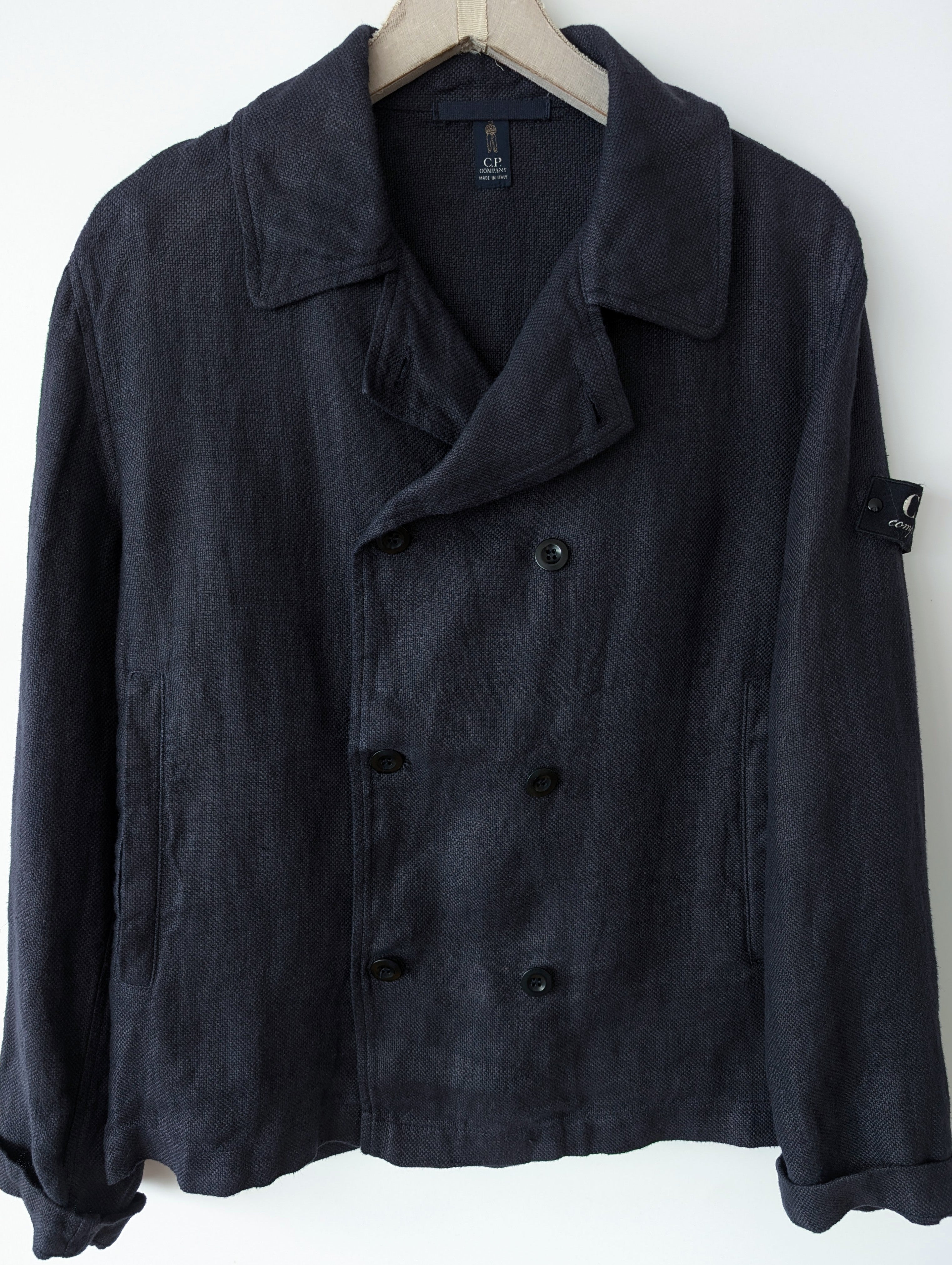 *C.P. Company* Leinen Jacke Marine Zweireiher (M-L)