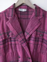 Lade das Bild in den Galerie-Viewer, *Leinen* Mantel 80s Pink Karo Tartan (XL)
