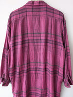 Lade das Bild in den Galerie-Viewer, *Leinen* Mantel 80s Pink Karo Tartan (XL)
