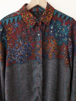 Lade das Bild in den Galerie-Viewer, Bluse Bohemian 80s Blumen Baum Print (L)
