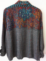 Lade das Bild in den Galerie-Viewer, Bluse Bohemian 80s Blumen Baum Print (L)
