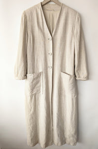 *Leinen* Mantel Maxi 90s Natur (M-L)