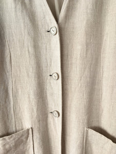 *Leinen* Mantel Maxi 90s Natur (M-L)