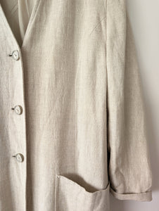 *Leinen* Mantel Maxi 90s Natur (M-L)