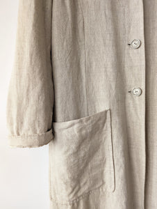 *Leinen* Mantel Maxi 90s Natur (M-L)