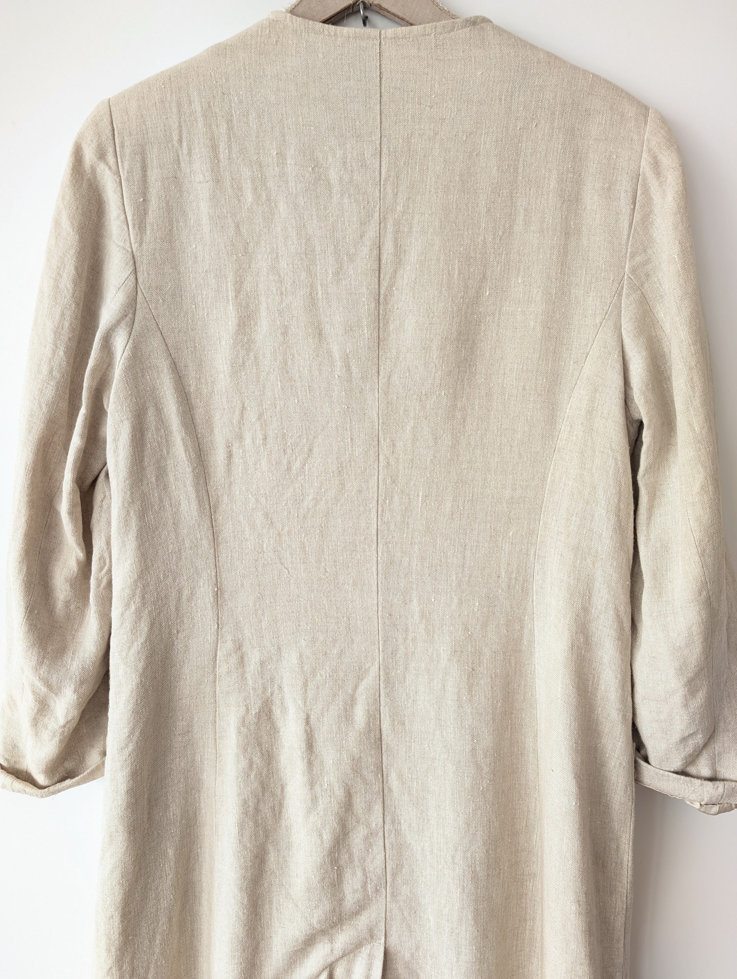*Leinen* Mantel Maxi 90s Natur (M-L)