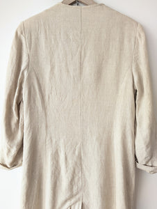 *Leinen* Mantel Maxi 90s Natur (M-L)