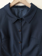 Lade das Bild in den Galerie-Viewer, Blazer Cropped 80s Golf Marine (M-L)
