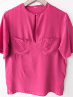 Lade das Bild in den Galerie-Viewer, *Seide* Bluse Premium Basic Pink (S-M)
