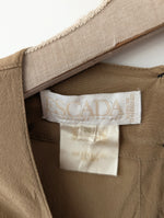 Lade das Bild in den Galerie-Viewer, *Escada* Bluse Seide Basic Khaki Ballonärmel (S-M)
