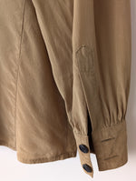 Lade das Bild in den Galerie-Viewer, *Escada* Bluse Seide Basic Khaki Ballonärmel (S-M)
