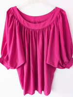 Lade das Bild in den Galerie-Viewer, *Seide* Bluse 80s Ballonärmel Basic Pink (One Size)
