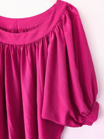Lade das Bild in den Galerie-Viewer, *Seide* Bluse 80s Ballonärmel Basic Pink (One Size)
