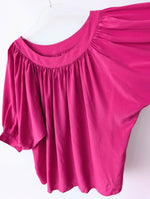 Lade das Bild in den Galerie-Viewer, *Seide* Bluse 80s Ballonärmel Basic Pink (One Size)
