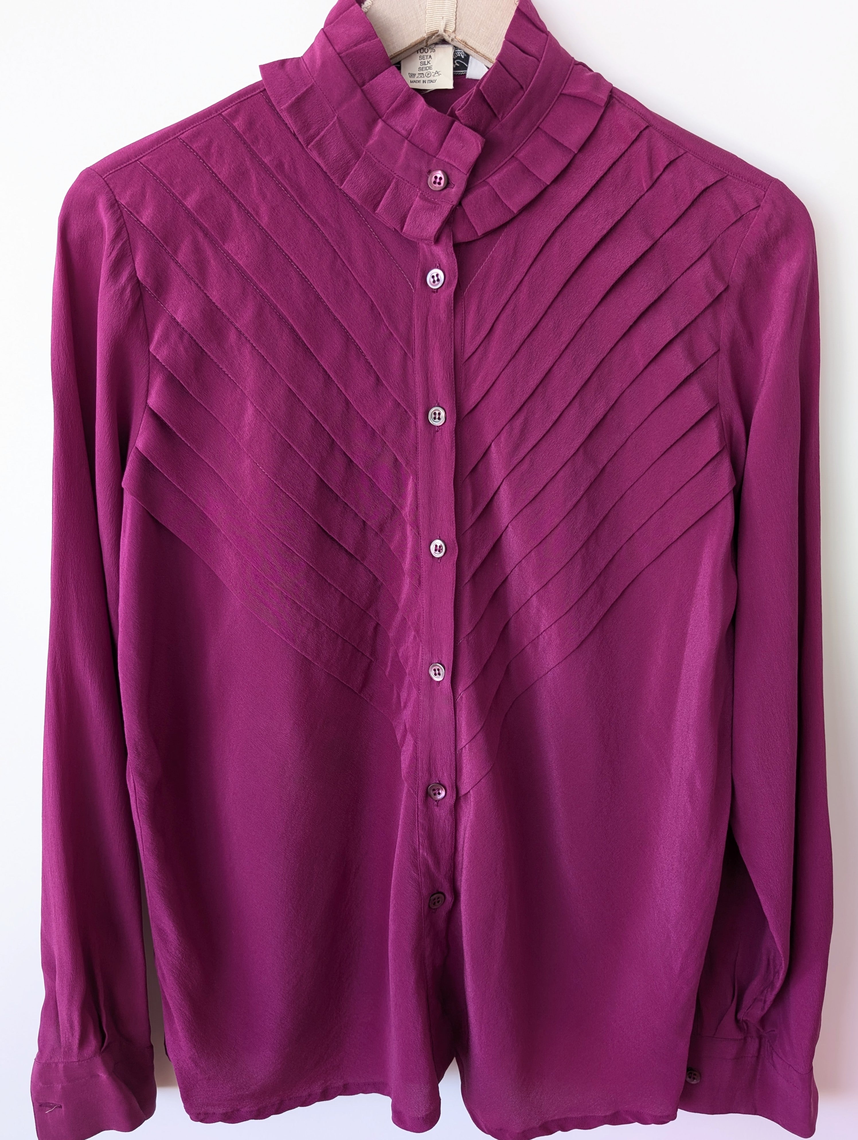 *Seide* Bluse Premium Basic Fuchsia (M)