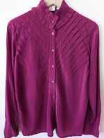 Lade das Bild in den Galerie-Viewer, *Seide* Bluse Premium Basic Fuchsia (M)
