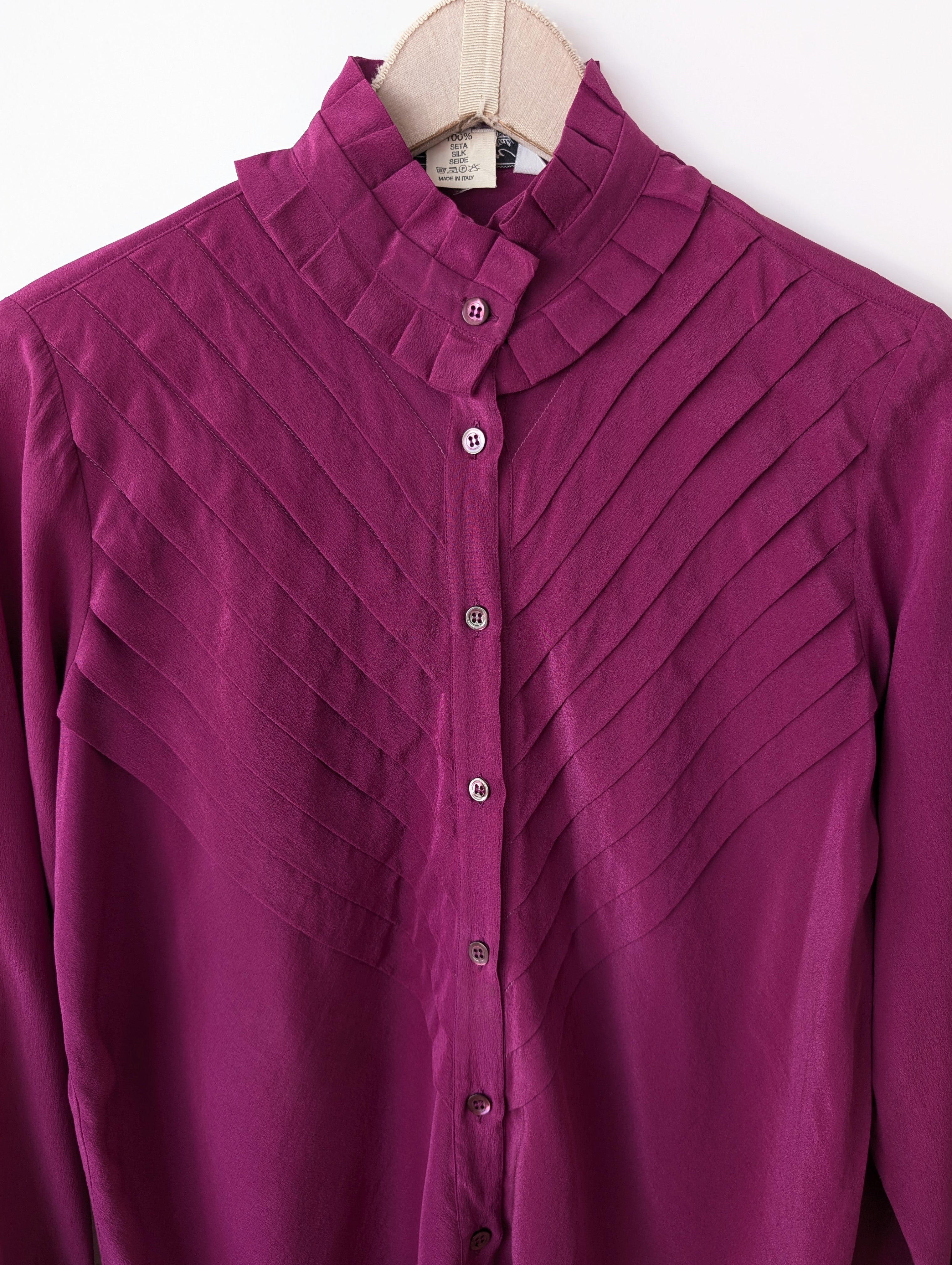 *Seide* Bluse Premium Basic Fuchsia (M)