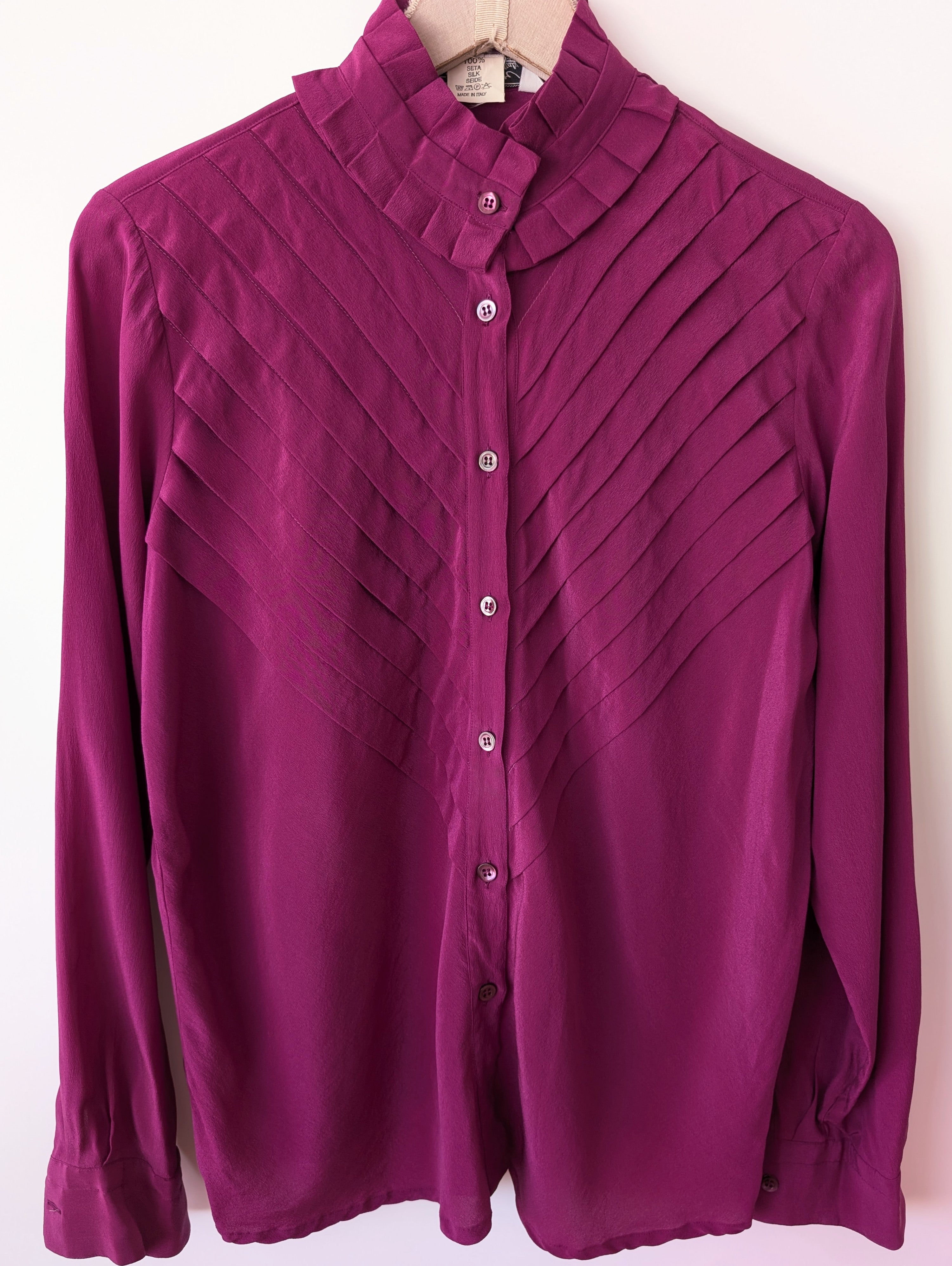 *Seide* Bluse Premium Basic Fuchsia (M)