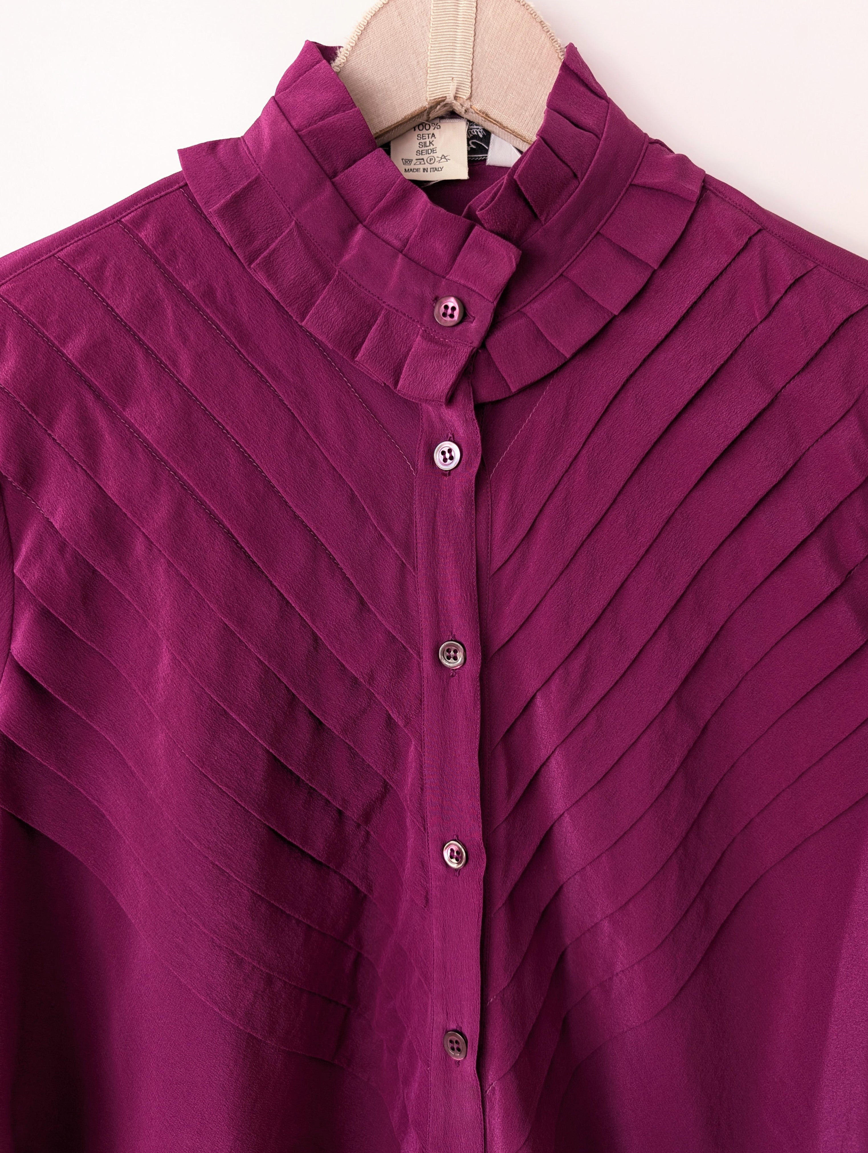 *Seide* Bluse Premium Basic Fuchsia (M)