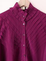 Lade das Bild in den Galerie-Viewer, *Seide* Bluse Premium Basic Fuchsia (M)
