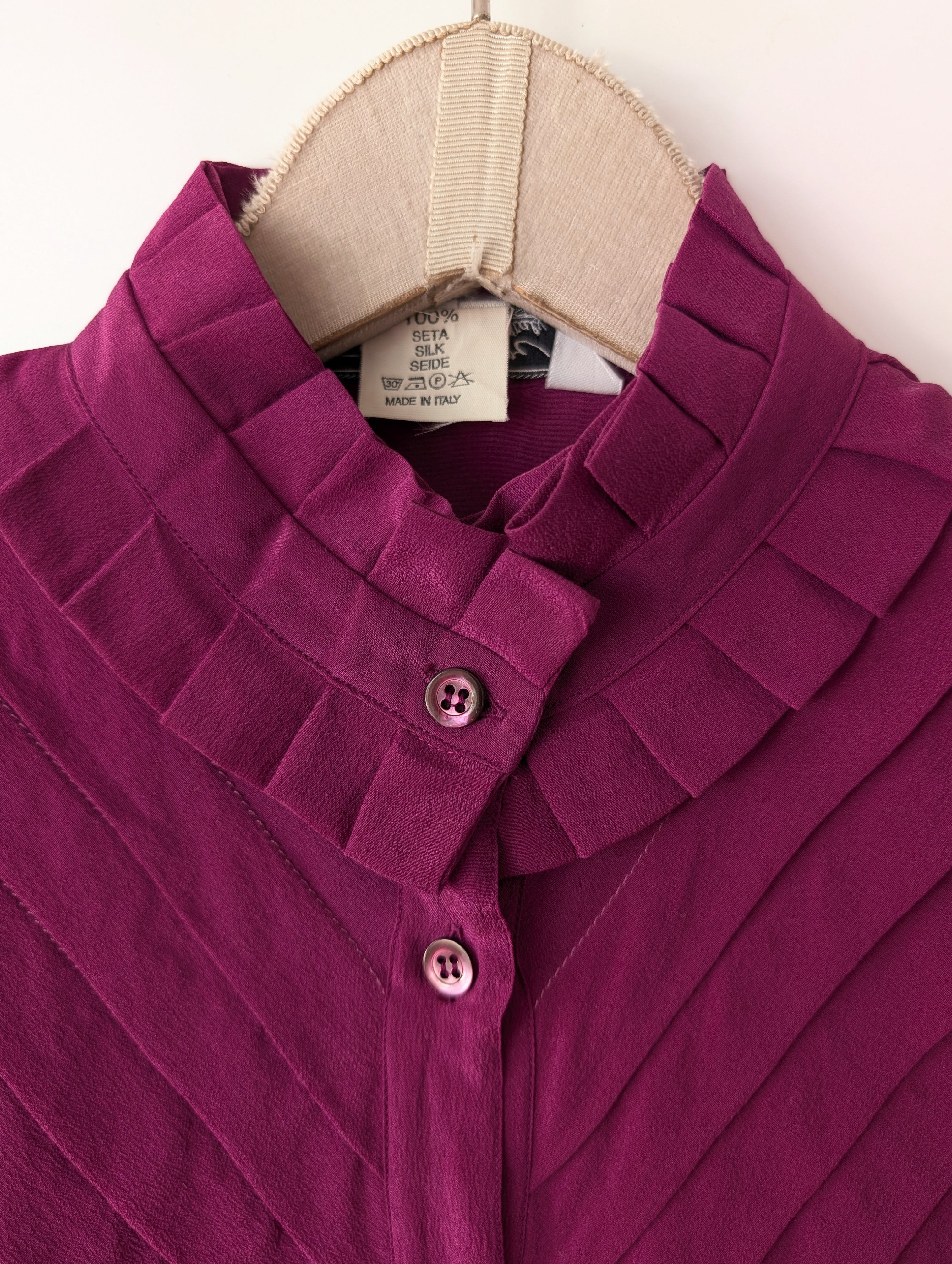 *Seide* Bluse Premium Basic Fuchsia (M)