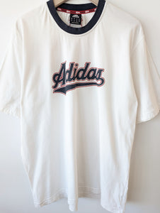 *Adidas* Shirt Y2K Logo Print Rot Blau (XL)