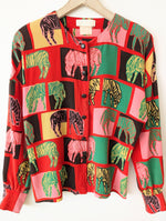 Lade das Bild in den Galerie-Viewer, *Escada* Seide Bluse Zebra 80s Print (S-M)
