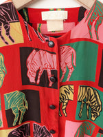 Lade das Bild in den Galerie-Viewer, *Escada* Seide Bluse Zebra 80s Print (S-M)
