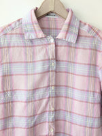 Lade das Bild in den Galerie-Viewer, *Leinen* Bluse Pastell Flieder Gingham (M)
