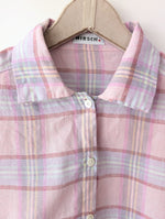 Lade das Bild in den Galerie-Viewer, *Leinen* Bluse Pastell Flieder Gingham (M)
