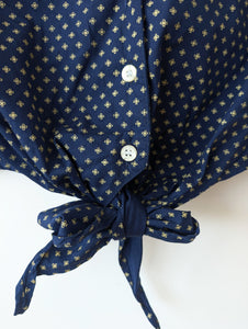 Bluse Cropped Bohemian Print Blau (S)