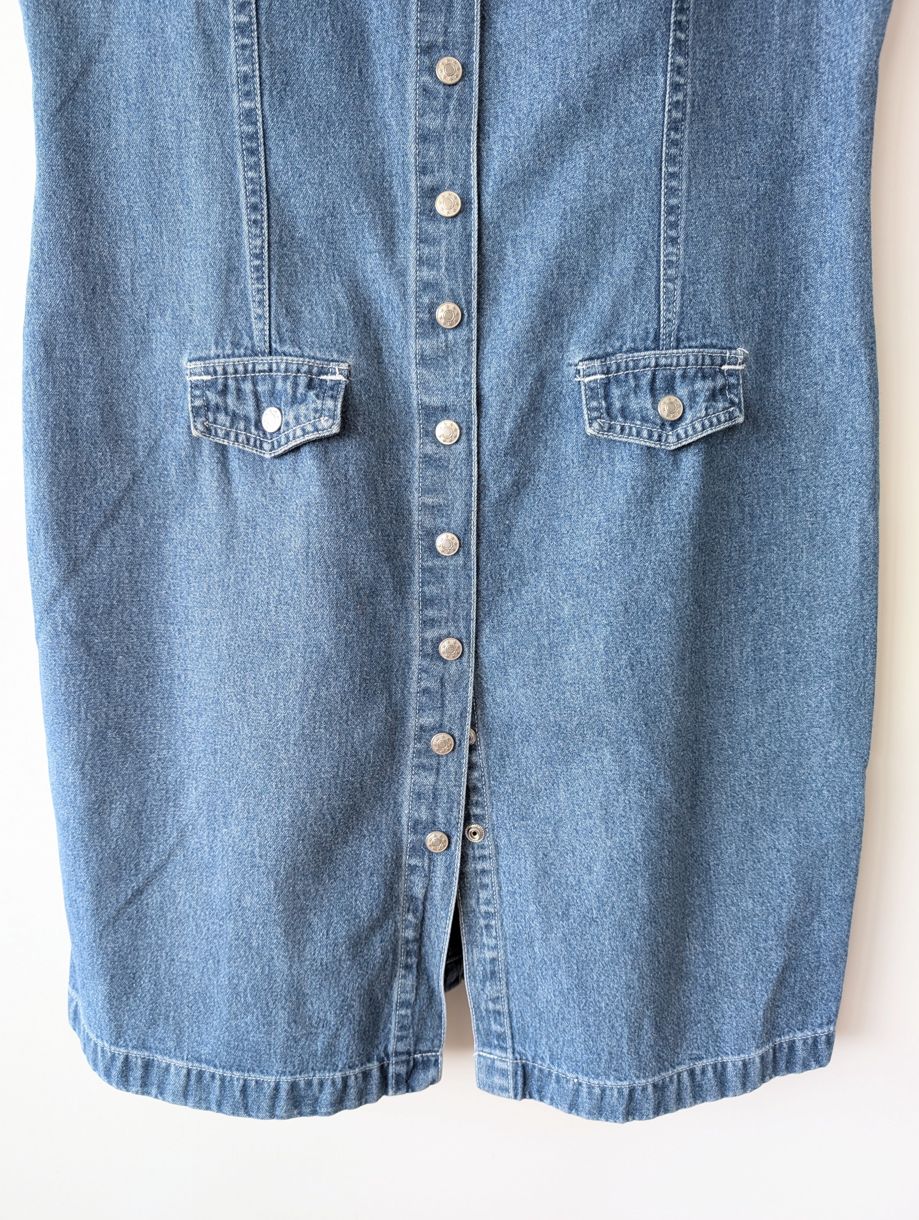 Latzkleid Jeans Y2K Denim Träger (S-M)