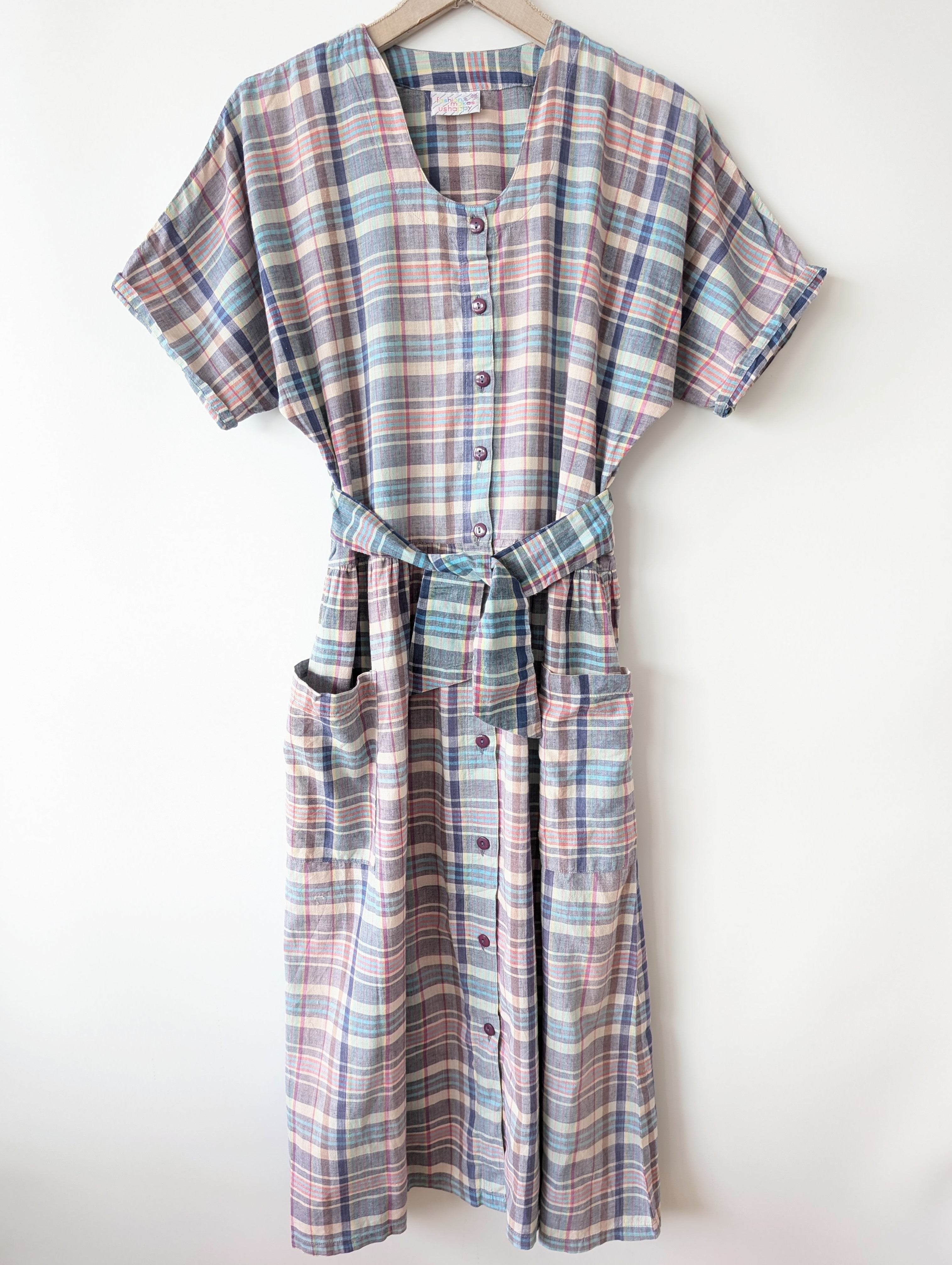 Kleid 90s Karo Pastell Gingham (M-L)