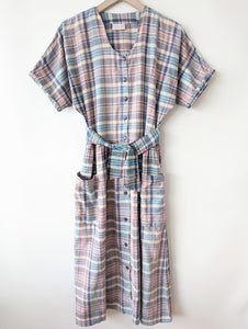 Kleid 90s Karo Pastell Gingham (M-L)