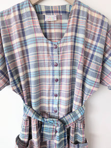 Kleid 90s Karo Pastell Gingham (M-L)