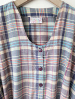 Lade das Bild in den Galerie-Viewer, Kleid 90s Karo Pastell Gingham (M-L)
