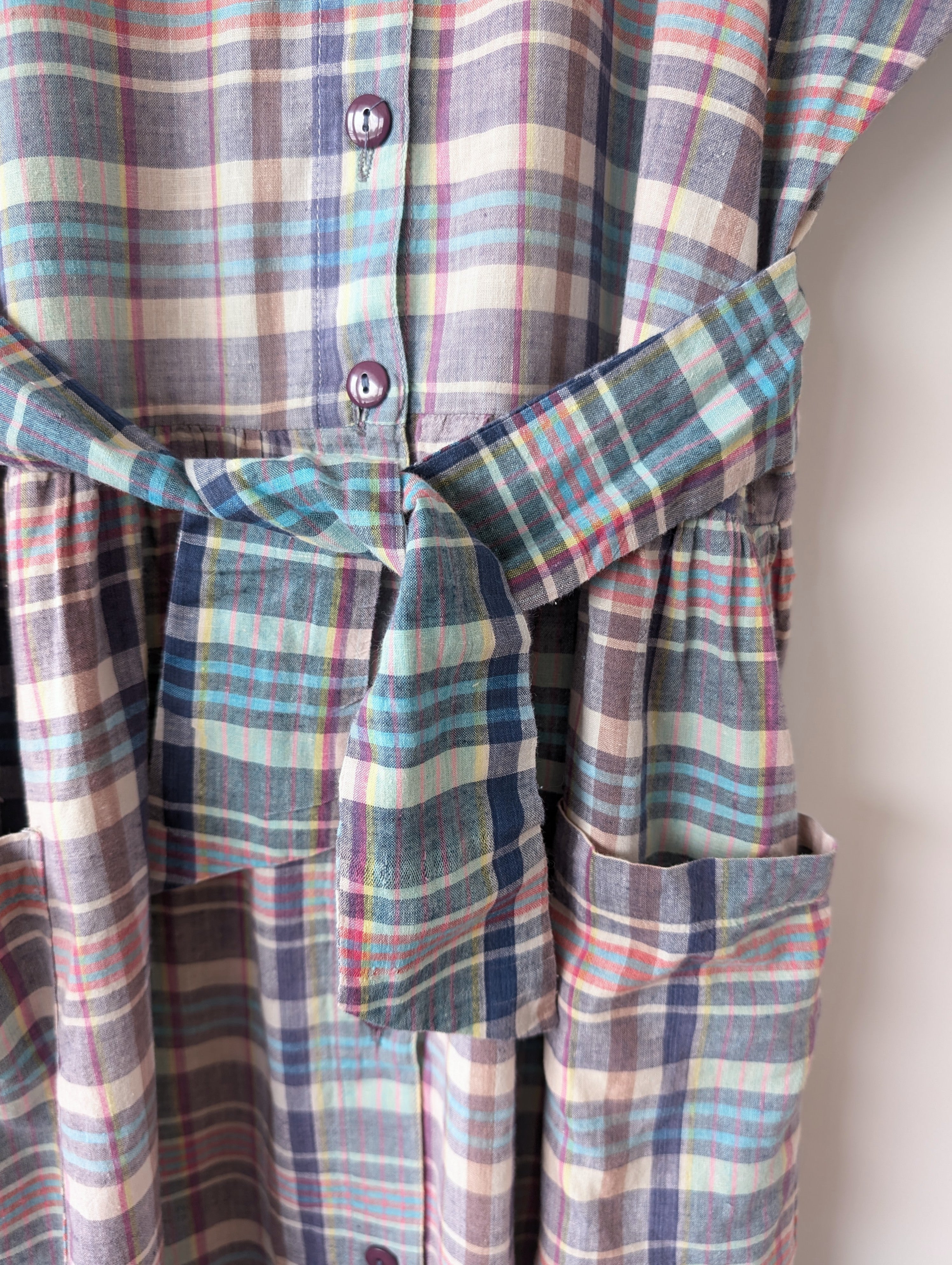 Kleid 90s Karo Pastell Gingham (M-L)