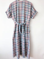 Lade das Bild in den Galerie-Viewer, Kleid 90s Karo Pastell Gingham (M-L)
