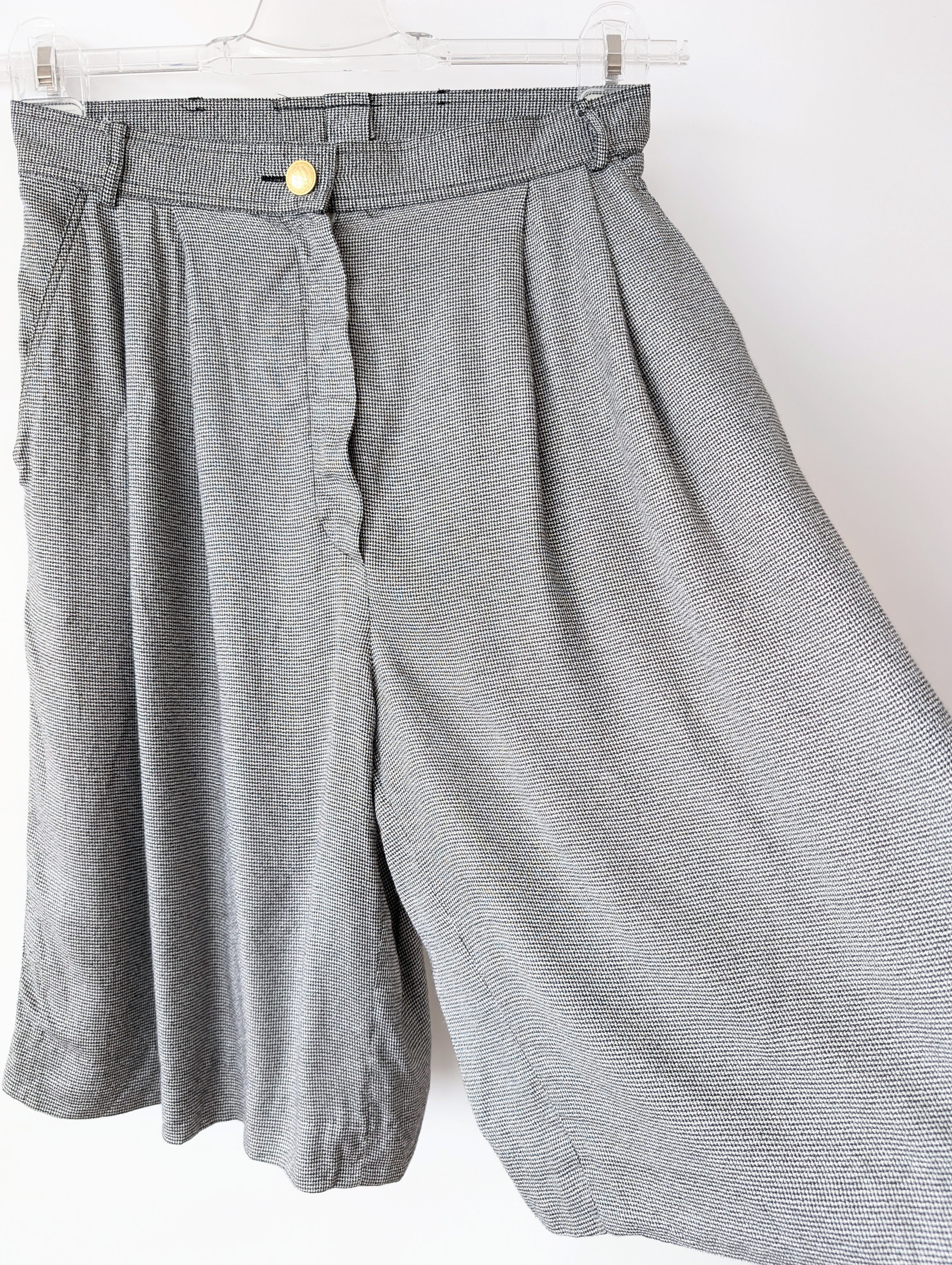 Bermuda Shorts Hahnentritt Bundfalten (M)
