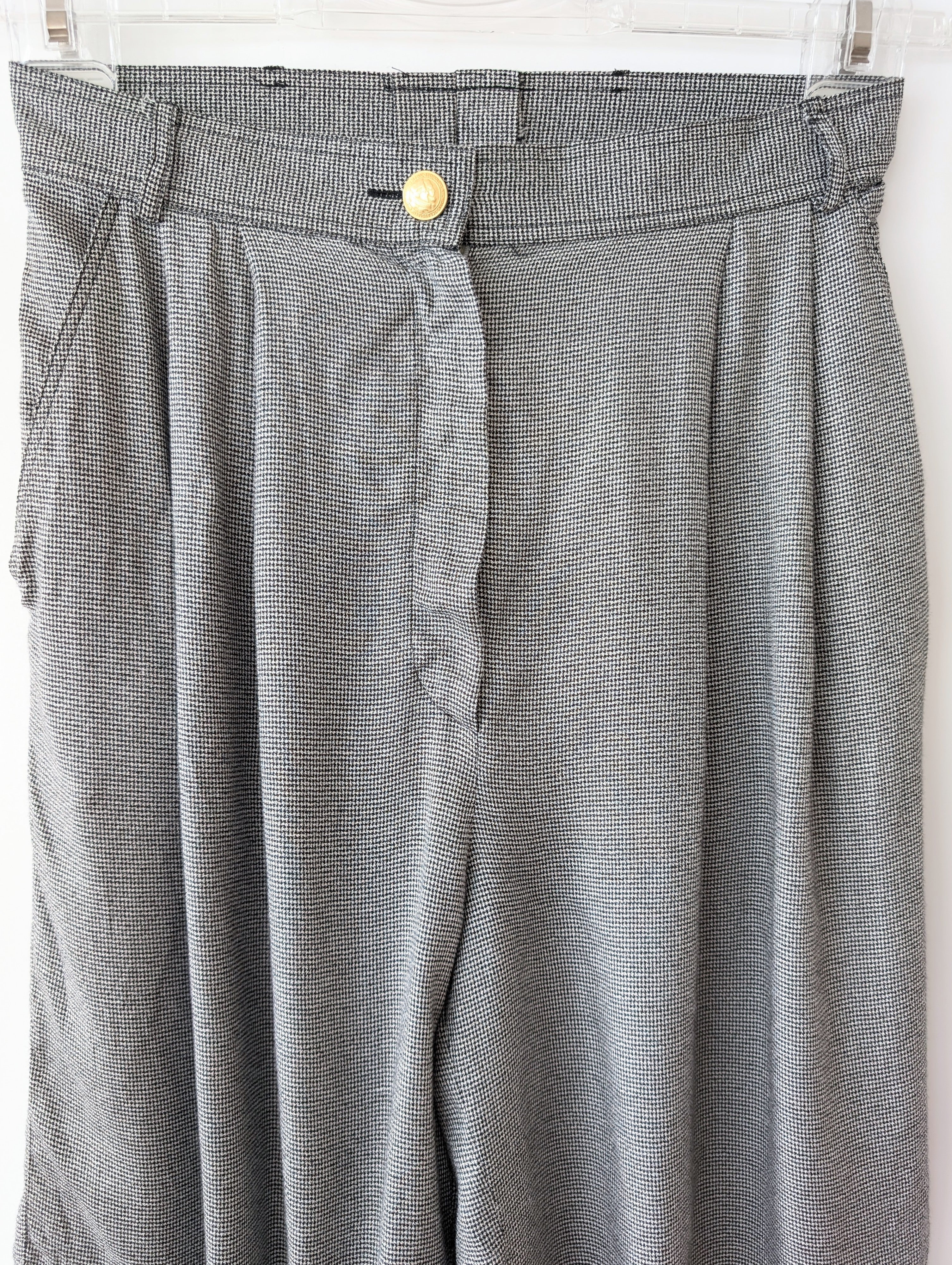 Bermuda Shorts Hahnentritt Bundfalten (M)