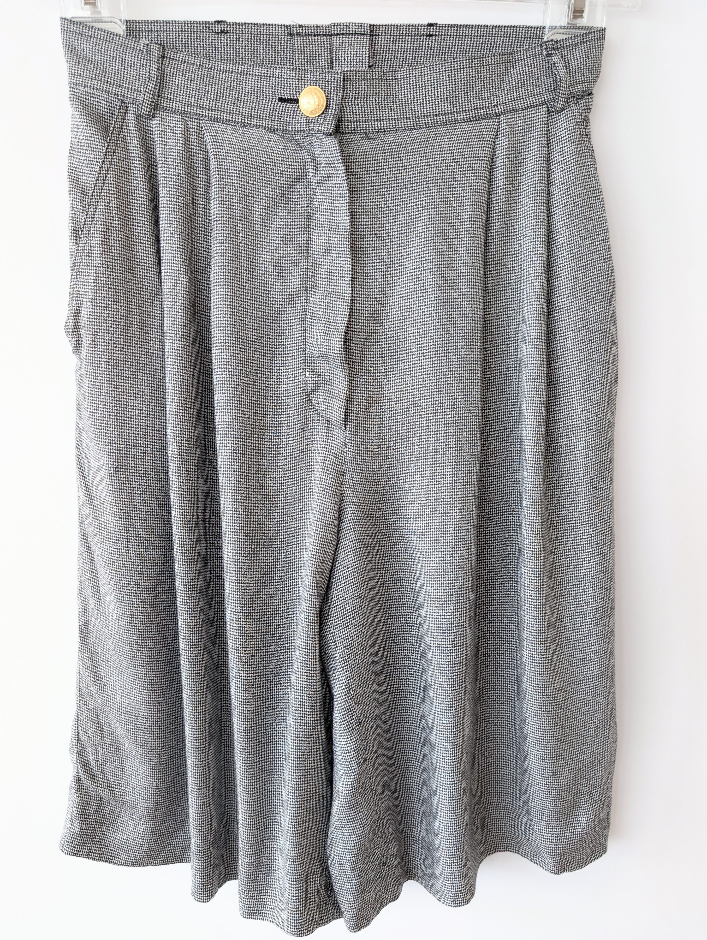 Bermuda Shorts Hahnentritt Bundfalten (M)