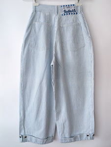 Hose Wide Leg 80s Pinstripes Highwaist (XS)