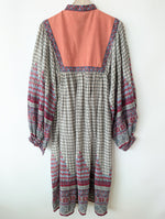 Lade das Bild in den Galerie-Viewer, Kleid 70s Bohemian Print Ballonärmel (M)
