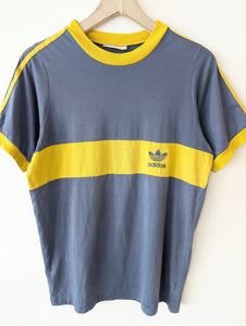 *Adidas* Ringer Shirt Blaugrau Gelb (L) das